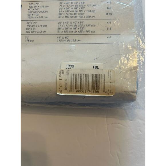 Vintage Blue Tablecloth Concorde 70 in Round Polyester Square Imprint Solid NWT - Picture 4 of 6